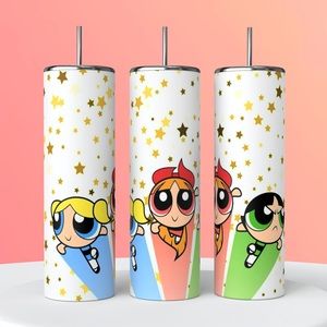 The Power Puff Girls Gold Stars 20oz Skinny Tumbler